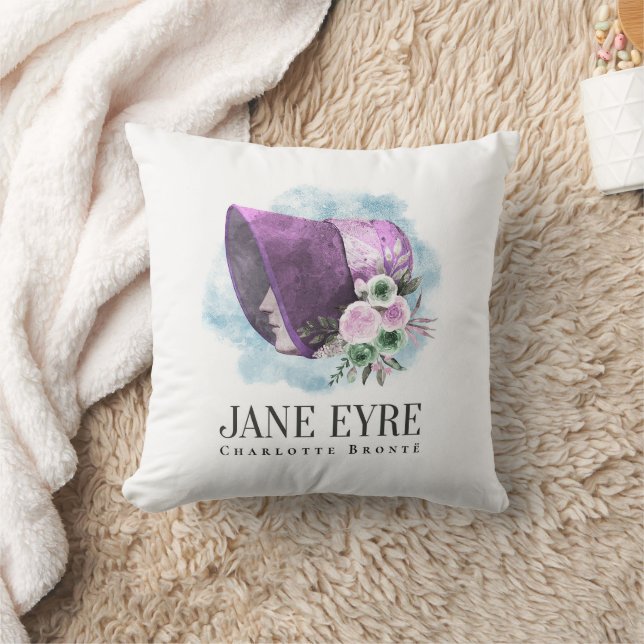 Coussin Jane Eyre Bonnet Violet Bonnet et Fleurs (Couverture)