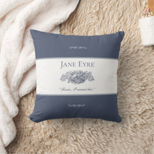 Coussin Jane Eyre - Lecteur Je L'Ai Marié - Doves gris fon