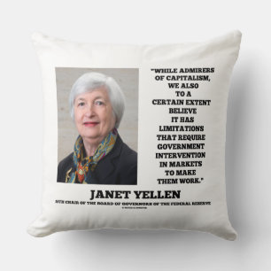 Coussin Janet Yellen Admirateurs Intervention du gouvernem