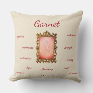 Coussin Janvier pierre de naissance Garnet Fée