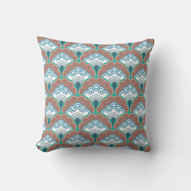 Coussin Japanese art deco style_ Oriental (Recto)
