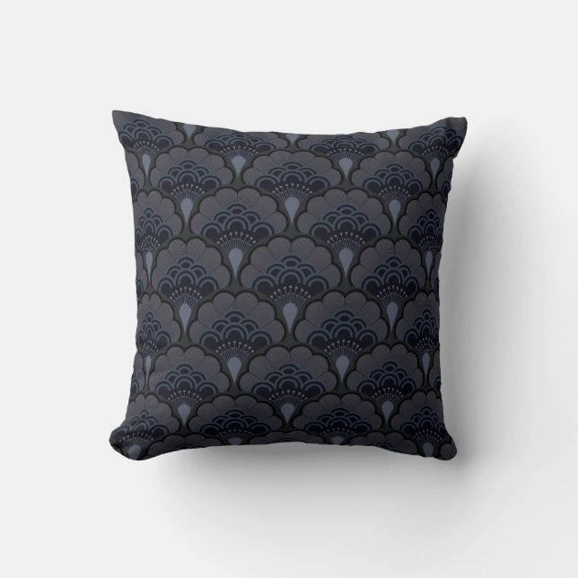 Coussin Japanese art deco style_Smoky Mist (Recto)