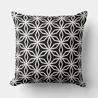 Coussin Japanese-Inspired Geometric Black and White 