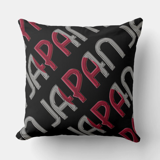 Coussin Japon Pays Drapeau Couleurs Typographie Souvenir (Recto)