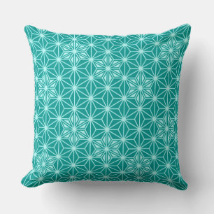 Coussin Japonais Asanoha motif - turquoise
