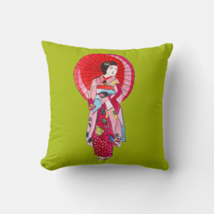 Coussin japonais Geisha kimono art original