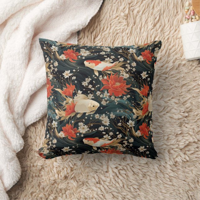 Coussin Japonais Koi Poisson Motif (Couverture)