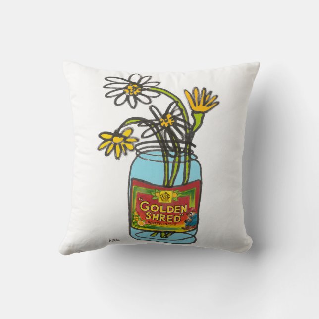 Coussin Jar de marmelade dorée avec fleurs dans l'eau (Verso)