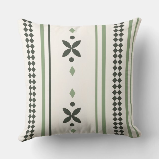 Coussin Jardin à rayures nordiques (Verso)