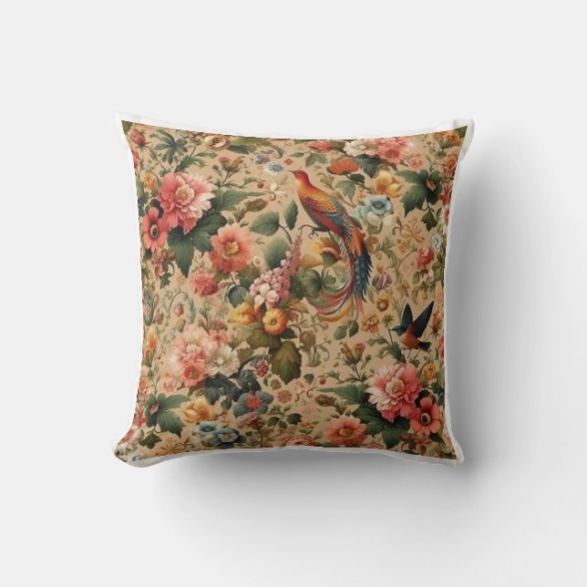 Coussin Jardin anglais classique floral (Recto)