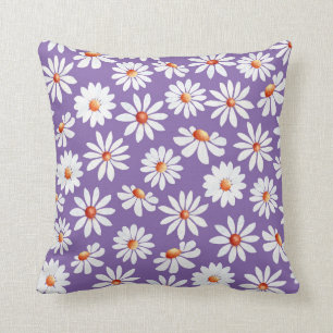 Coussin Jardin Aquarelle Motif pourpre Arrière - plan 
