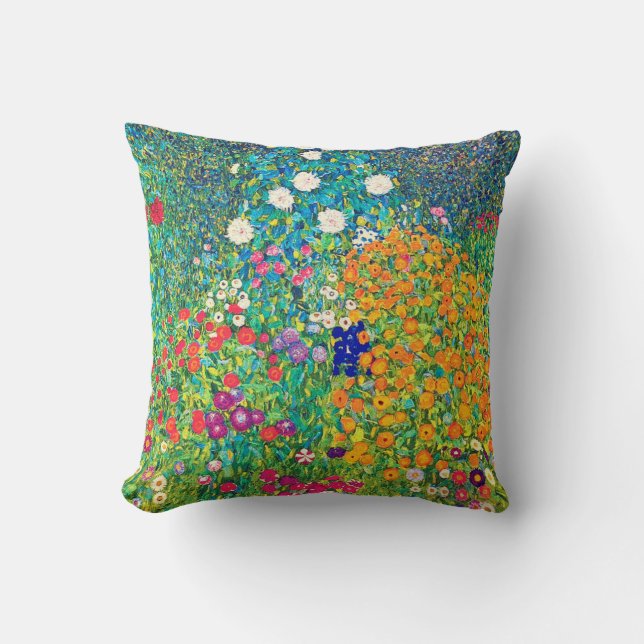 Coussin Jardin aux fleurs, Gustav Klimt (Recto)