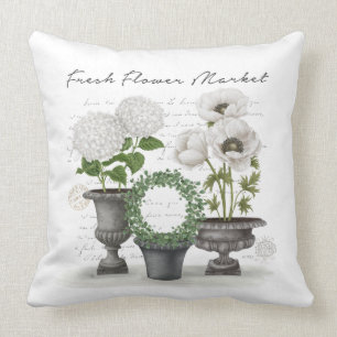 COUSSIN JARDIN BLANC DE LA FERME VINTAGE MODERNE
