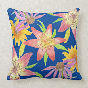 Coussin Jardin bleu