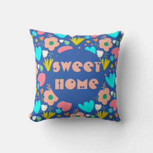 Coussin Jardin bleu customisé