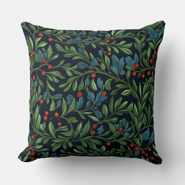 Coussin Jardin botanique Morris d'hiver (Recto)