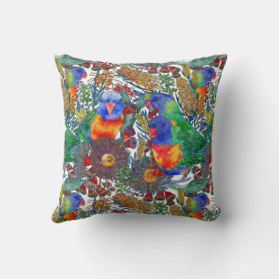 Coussin Jardin botanique Rainbow Lorikeet