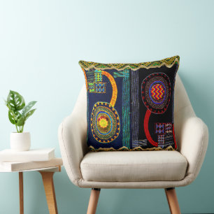 Coussin Jardin d'agrément africain d'art populaire