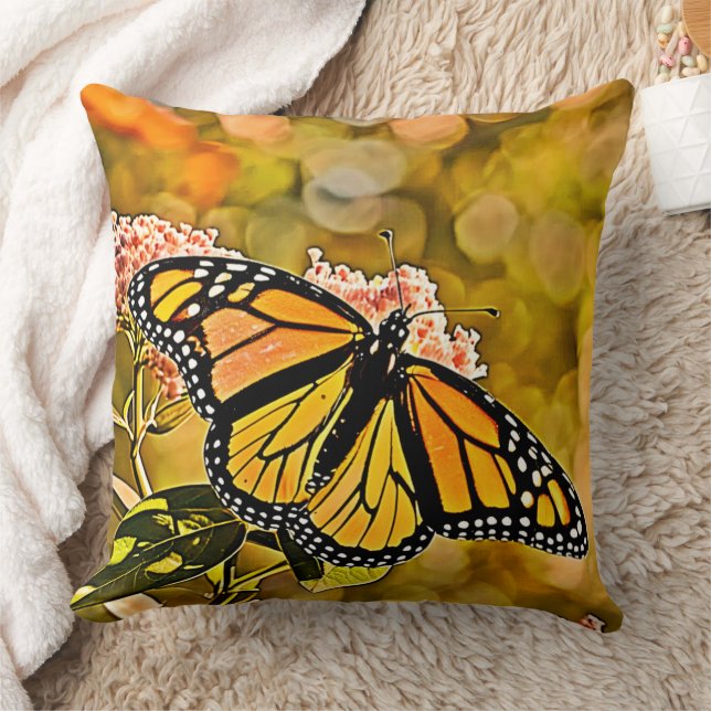 Coussin Jardin d'art du papillon monarque (Couverture)