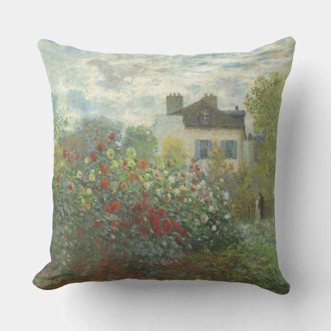 Coussin Jardin d'artiste de Monet à Argenteuil Peinture (Recto)