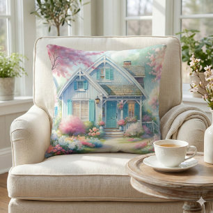 Coussin Jardin de cottage bleu de Blossom Lane