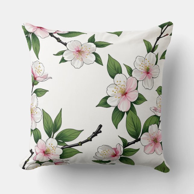 Coussin Jardin de fleurs de cerisiers (Recto)