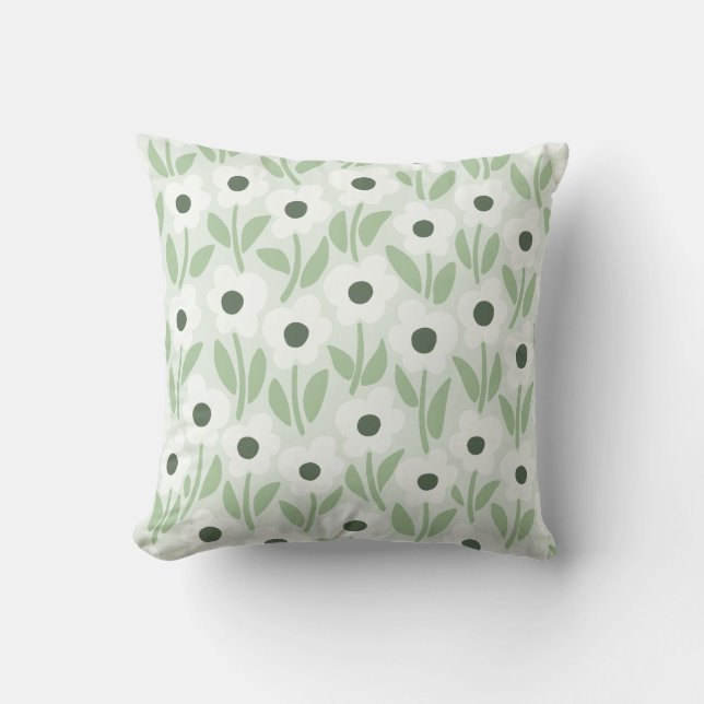 Coussin Jardin de fleurs de craie Calme botanique (Recto)