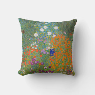 Coussin Jardin de fleurs par Gustav Klimt