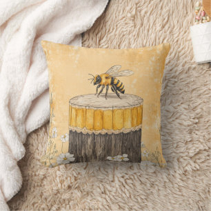Coussin Jardin de fleurs sauvages à abeilles mellifères vi