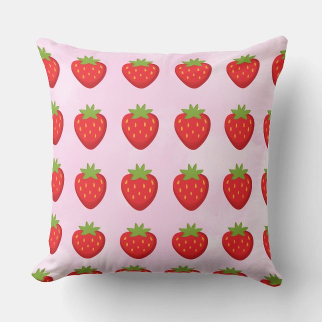 Coussin Jardin de fraises (Recto)