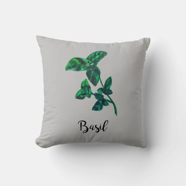 Coussin Jardin de l'Herbe de Basil Jeu d'Oreiller (Recto)