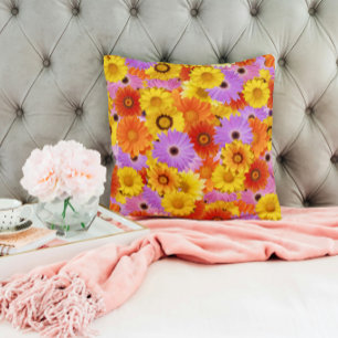 Coussin Jardin de marguerites coloré - Décoration florale