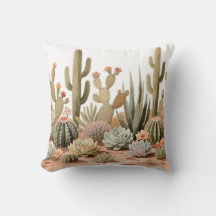 Coussin Jardin de plantes succulentes de cactus du désert