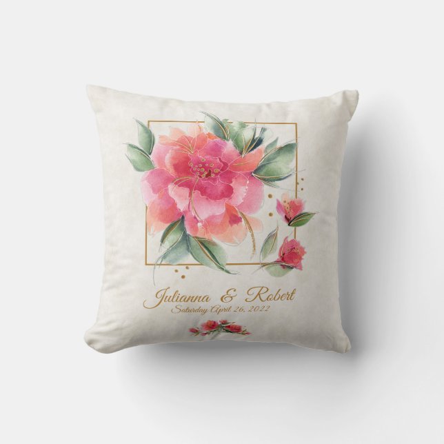 Coussin Jardin de roses charmant budget mariage (Recto)
