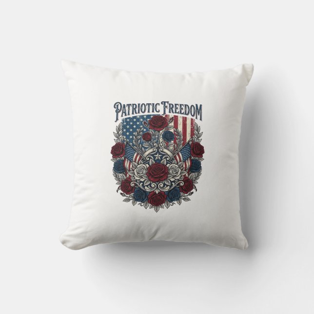 Coussin Jardin de roses patriotique (Recto)
