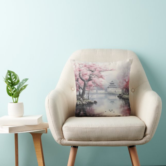 Coussin Jardin de Sakura fleuri traditionnel (Chaise)