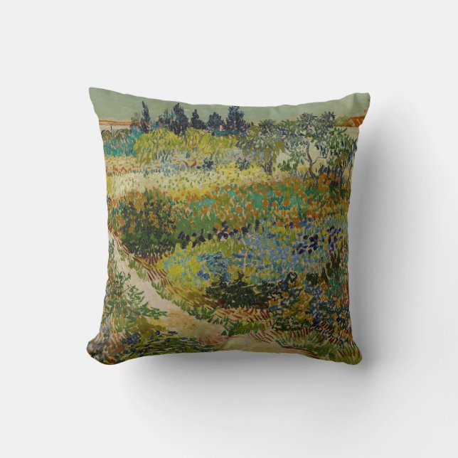 Coussin Jardin de Van Gogh à Arles Impressionniste Floral (Recto)