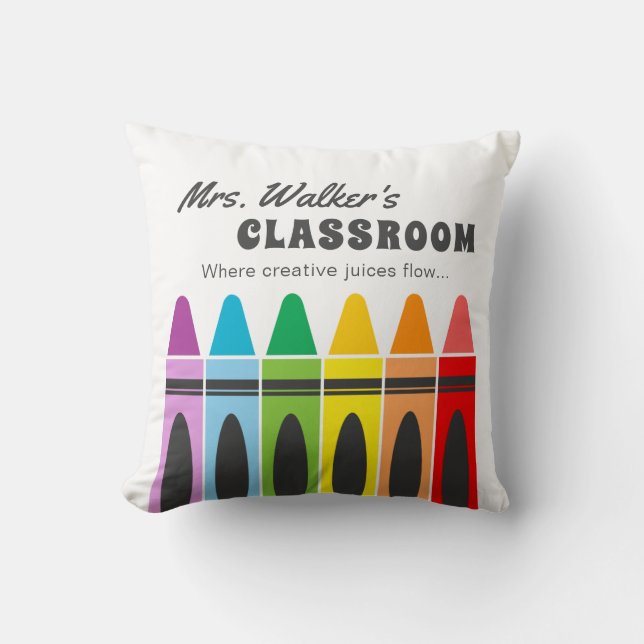 Coussin Jardin d'enfants Crayons colorés Salle de classe p (Recto)
