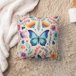 Coussin Jardin des papillons et des Fleurs sauvages