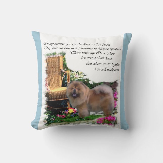 Coussin Jardin d'été Chow Chow Art (Recto)