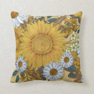 Coussin Jardin d'été de tournesol Jeu d'oreiller