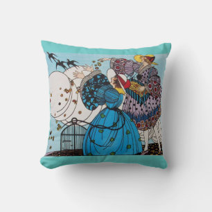 COUSSIN JARDIN D'ÉTÉ ET OISEAUX DE PRINTEMPS / MODE DE BEA