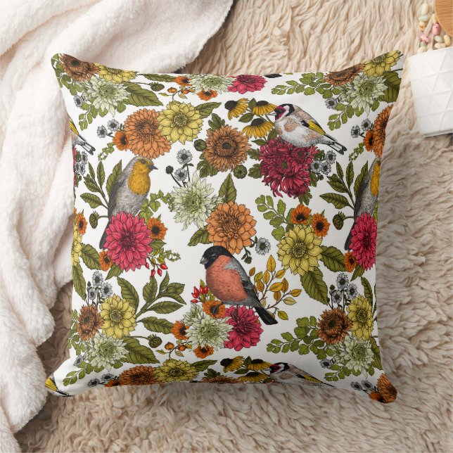 Coussin Jardin d'oiseaux et de fleurs 1 (Couverture)