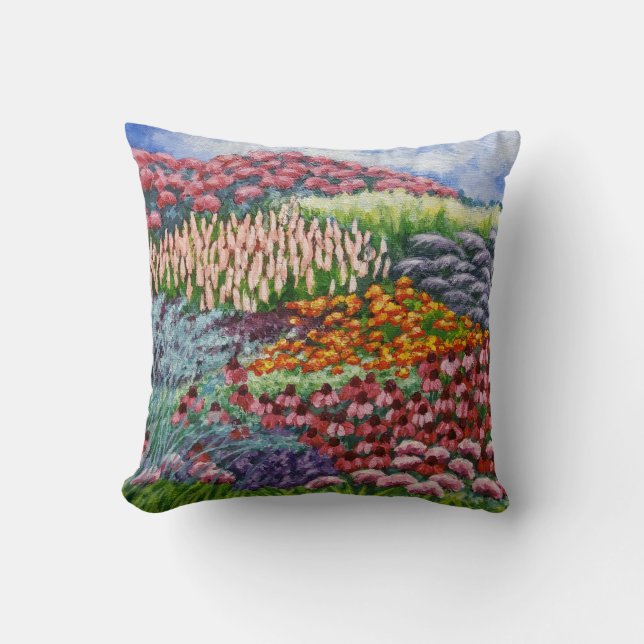 Coussin Jardin en août Oeuvre d'art/Fleurs d'août/Peinture (Recto)