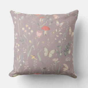 Coussin Jardin Enchanté Papillon Fleur Sauvage Fantaisiste