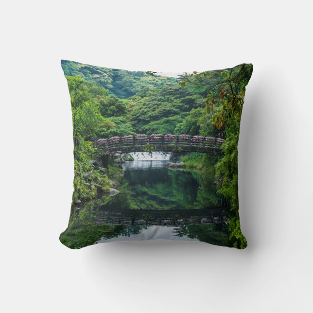 Coussin Jardin et pont coréens (Recto)