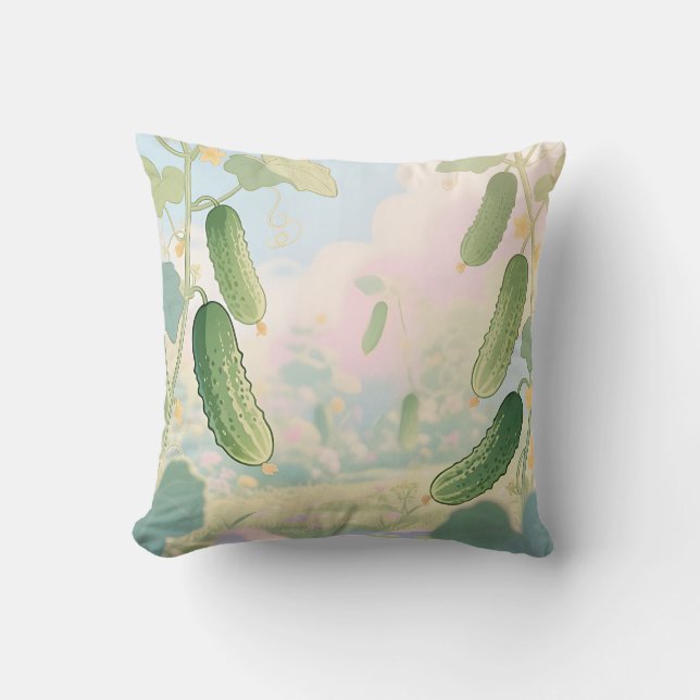 Coussin Jardin Fantaisiste de Vigne de Concombre (Recto)