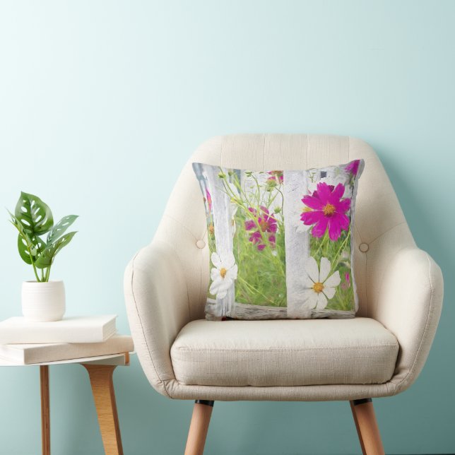 Coussin Jardin Fleur Cosmo Avec Clôture (Chaise)