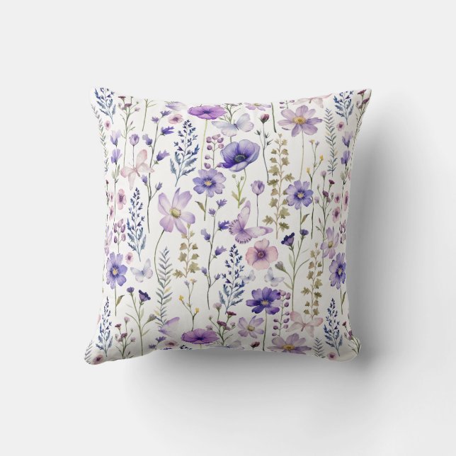 Coussin Jardin Fleur sauvage violet Motif Jardin Jeu Oreil (Verso)