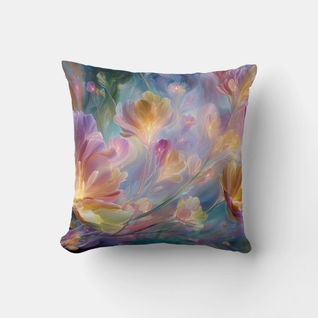 Coussin Jardin floral abstrait et rêveur (Recto)